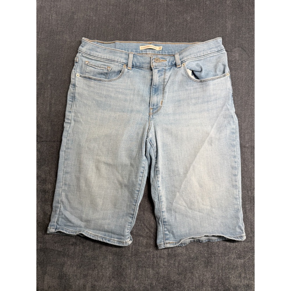 Levi's Classic Bermuda Shorts Womens 30 Blue Denim Cotton Stretch 5-Pockets